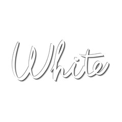 lettering hand-written name of the white