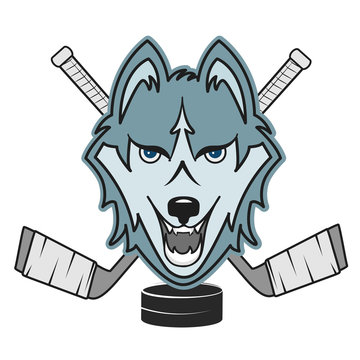 Modern professional wolf  logo for a club or sport team  hockey 