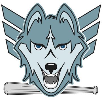 Modern professional wolf  logo for a club or sport team  baseball 
