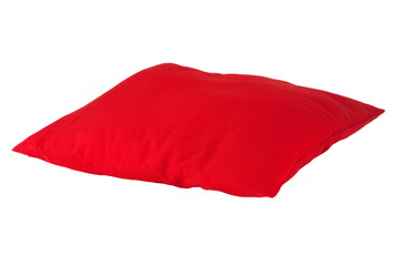 red pillow isolated on white