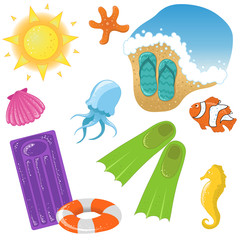 Vector vacation icon set