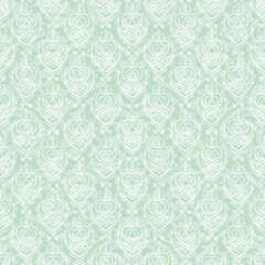 Vector seamless baroque damask luxury turquoise background