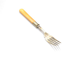 Vintage fork on a white background, retro