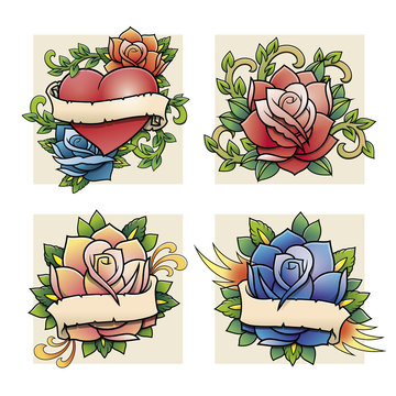 traditional roses set