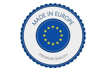 Made in EU Seal, European Flag (Vector Art)
