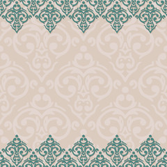 Vector seamless baroque damask luxury background