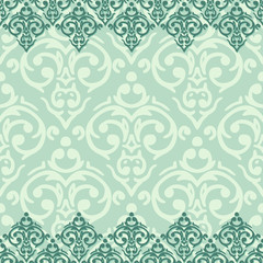 Vector seamless baroque damask luxury background