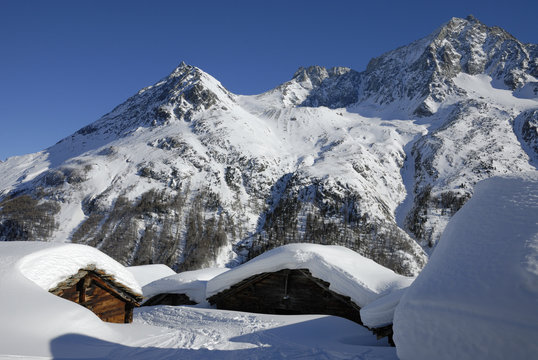 Paysage hivernal, Alpes suisses