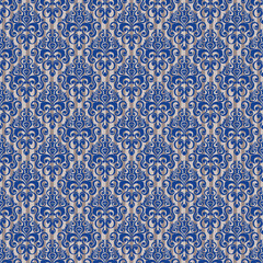 Vector seamless baroque damask luxury background