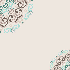 Vector abstract turquoise frame border corner