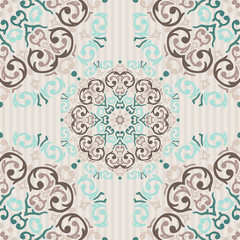 Vector seamless baroque damask luxury background