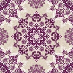 Vector seamless baroque damask luxury background
