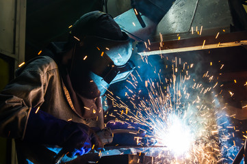 welder Industrial automotive part in factory