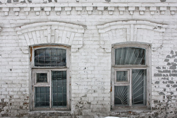 Vintage old wooden windows