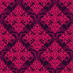 Vector seamless baroque damask luxury background