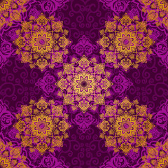 Vector seamless baroque damask luxury background