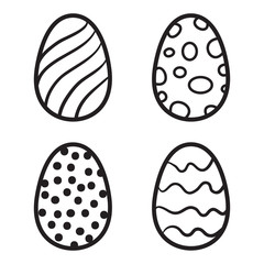 Happy Easter eggs vector card illustration hand drawn with easte