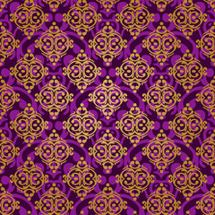 Vector seamless baroque damask luxury background