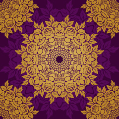 Vector seamless baroque damask luxury background