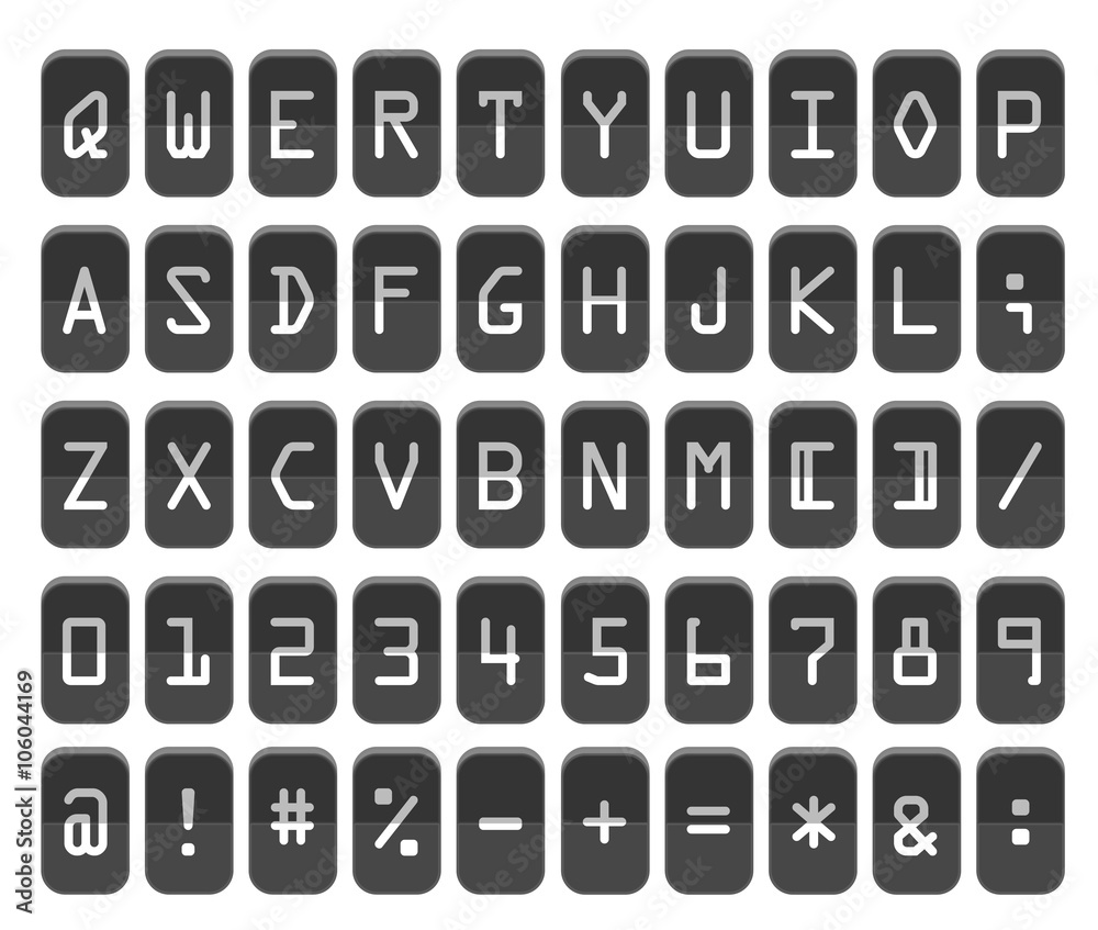 Aufkleber counter with digits and letters. flat design