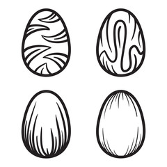 Happy Easter eggs vector card illustration hand drawn with easte