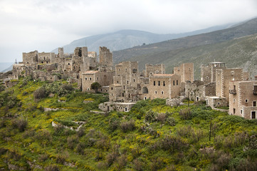 Obraz premium Old traditional village of Vathia at Mani, Greece