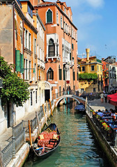 Gondola on the canal in Venice