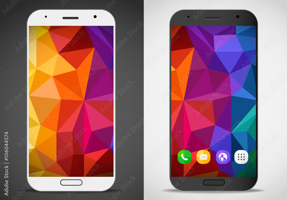 Poster modern smartphones with abstract mockup. vector layout