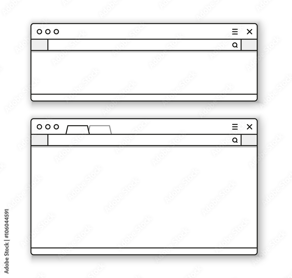 Poster Opened browser window template. Past your content into it