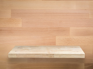 wooden shelf on wooden wall