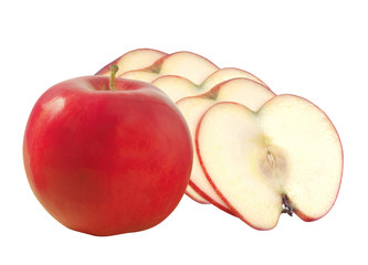 Sliced apple isolated on white