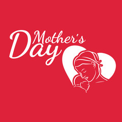 Illustration for Happy Mother Day congratulation card.Vector