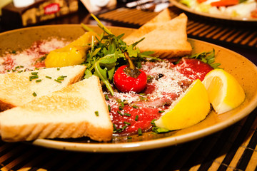 Appetizer - Meat Carpaccio with Parmesan Cheese