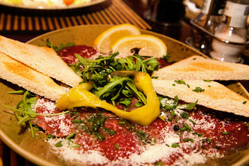 Appetizer - Meat Carpaccio with Parmesan Cheese