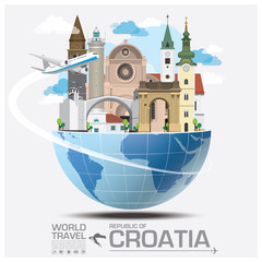 Obraz premium Republic Of Croatia Landmark Global Travel And Journey Infograph