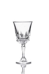 the glass of vodka on white background
