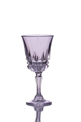 the glass of vodka on white background