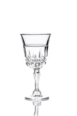the glass of vodka on white background