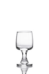 the glass of vodka on white background