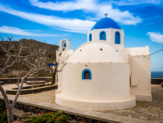 Petite chapelle orthodoxe à Santorin, Les Cyclades en Grèce