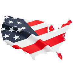 Series of border alike shaped ruffled flags - USA