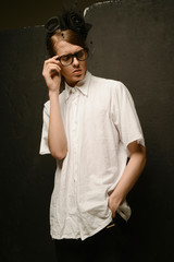 Young man at dramatic image