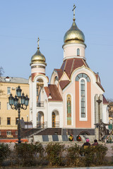 Fototapeta na wymiar Russian Orthodox Chapel in Vladivostok, Russia