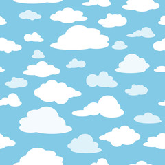 Clouds against the blue sky. Seamless pattern