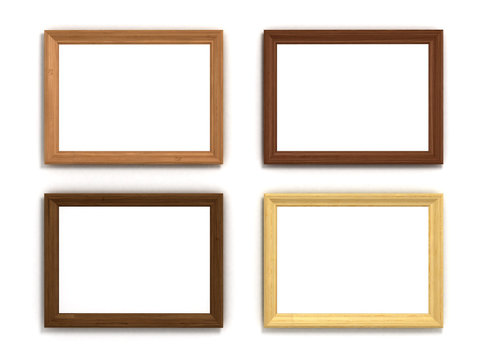set of multicolored wooden horizontal frames of different sizes