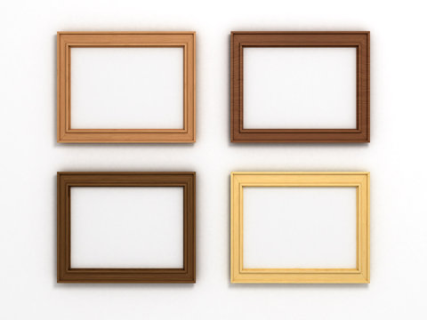 set of multicolored wooden horizontal frames of different sizes