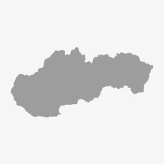 Slovakia map in gray on a white background - obrazy, fototapety, plakaty
