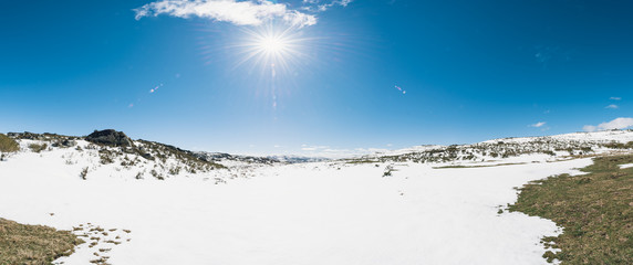 Winter landscape in a sunny day