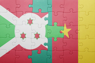 puzzle with the national flag of burundi and cameroon