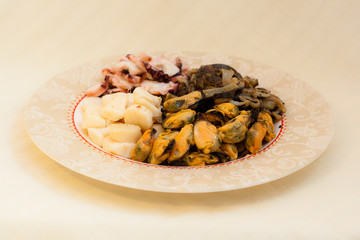 Octopus, Cucumaria, Scallop, Mussel - seafood in Russian Far Eastern  Cuisine